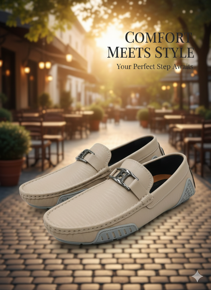 A Sleek And Stylish Loafer - ALLOW TO OPEN- Beige Colour